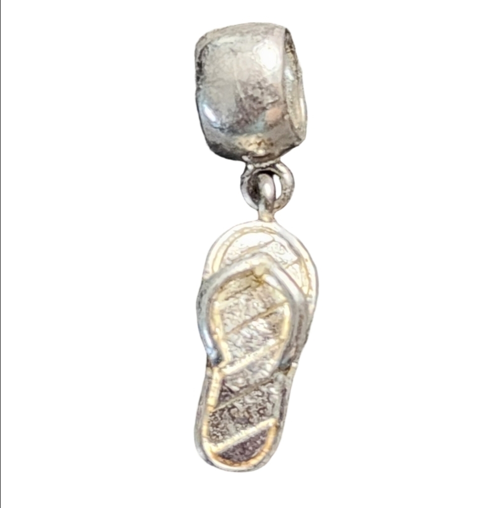 Sterling Silver IBB Flip Flop Charm Pendant Vintage